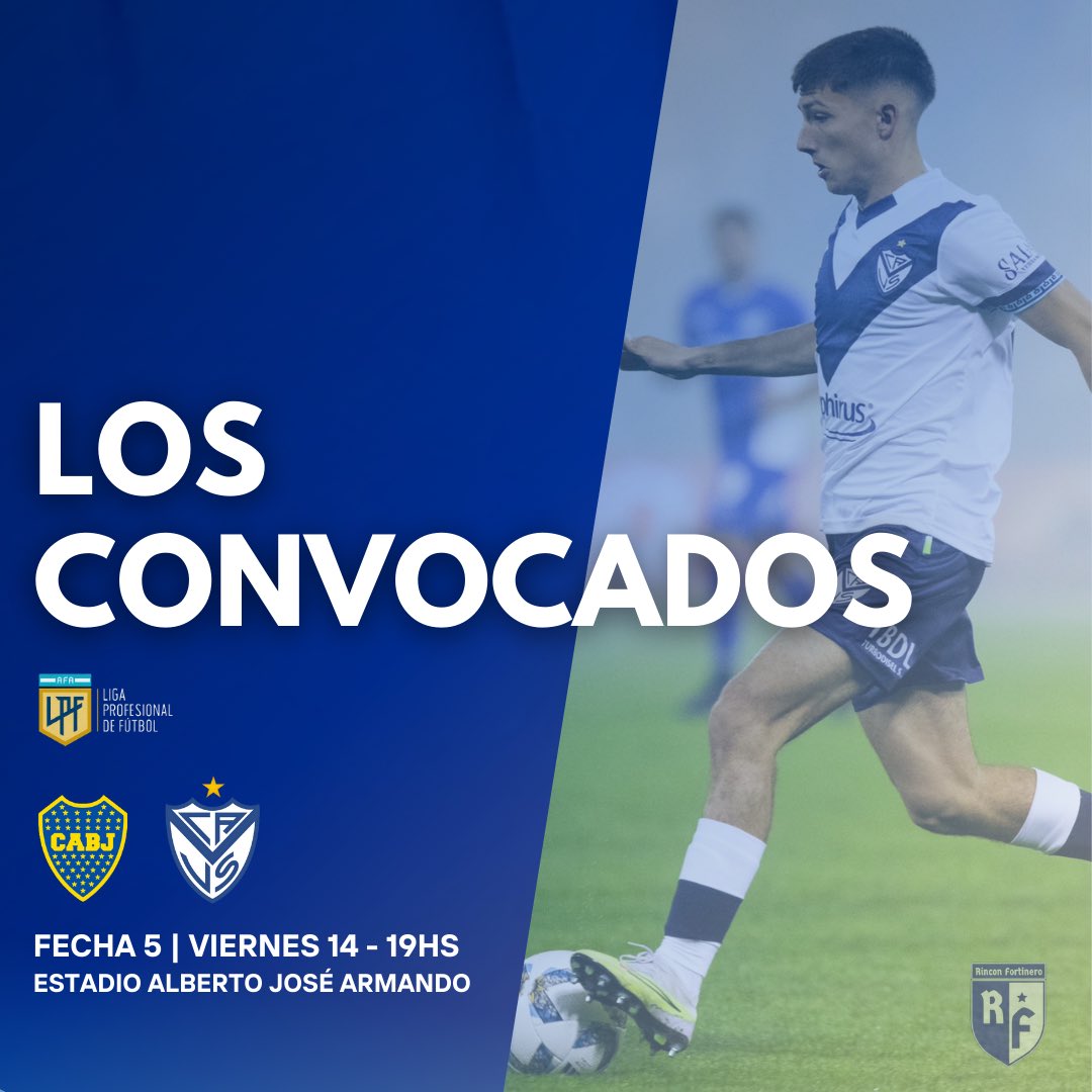 rfradio_'s tweet photo. ▶️ CONVOCADOS CONTRA BOCA JUNIORS POR LA QUINTA FECHA DE LA LIGA PROFESIONAL 2024.

👉🏽 Mañana #boca vs #vélez 
⏰ 19hs
🏟️ Alberto José Armando

🫵 ¿Tenes tu 11 inicial? https://t.co/b20bZd5xKr