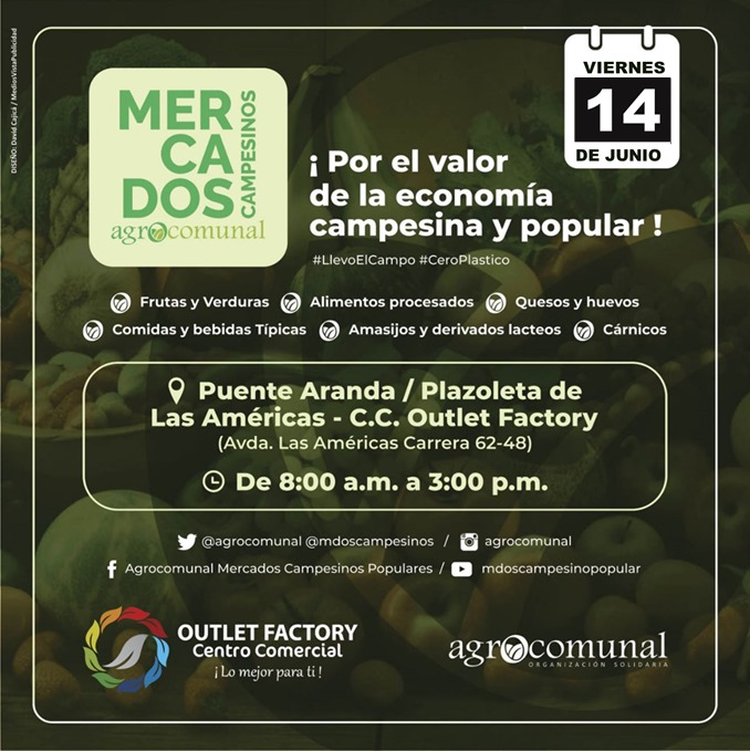 mdoscampesinos's tweet photo. Seguimos en a defensa de la economía campesina  #junio2024

Acompáñenos

Viernes 14:  Puente Aranda-Outlet de las Amèricas
Sàbado 15: Kennedy -Floralia
                 : Fontibón - Parque Principal

#QuienLoSiembraLoVende #ElDeVerdad #LlevoElCampo 
#ColombiaContraElHambre https://t.co/IvVxm7wDck
