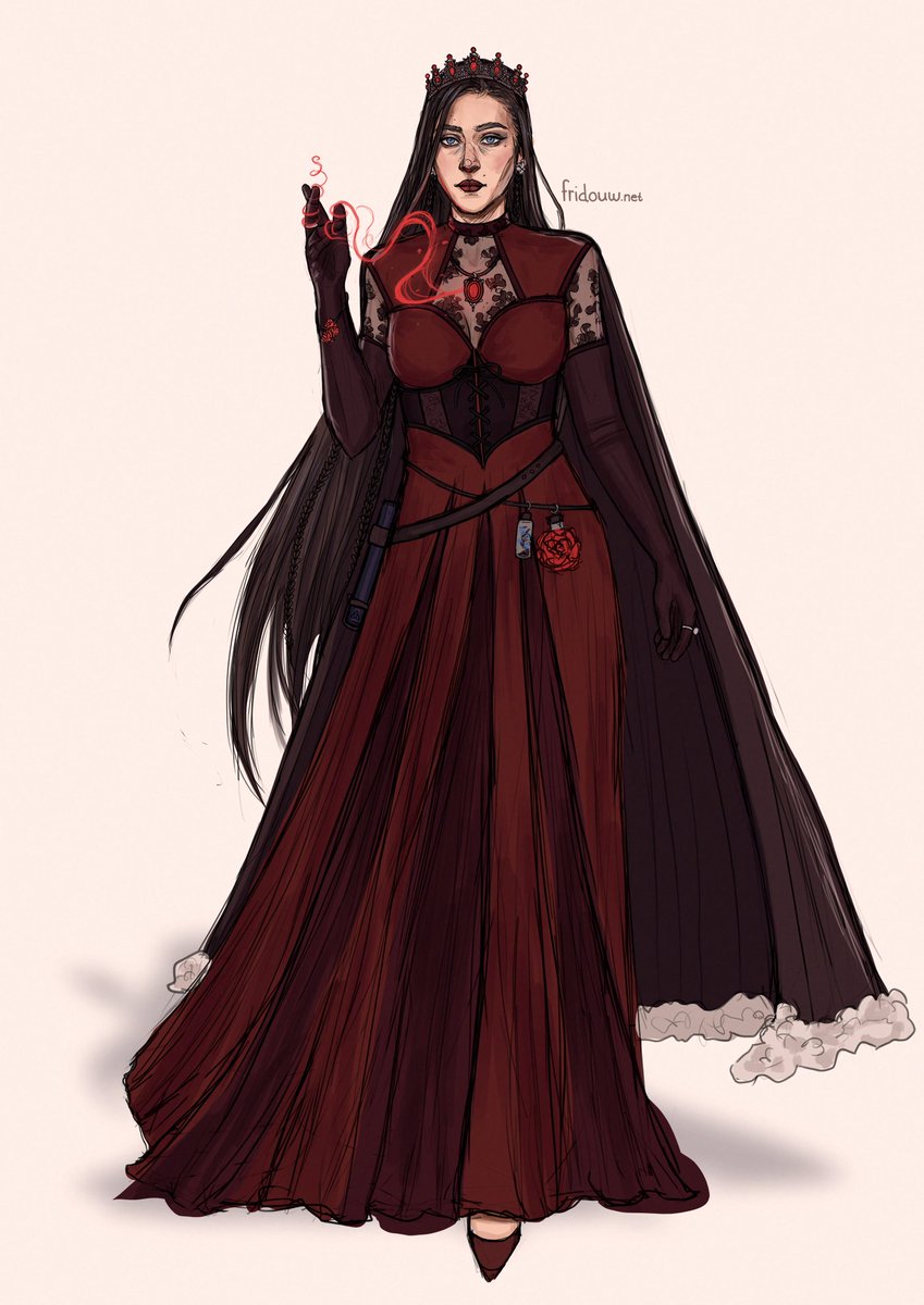 fridouw's tweet image. day 3 for @paintableCC's #oneweekcharacter :) today was color for this character 'the red queen'! #OWC