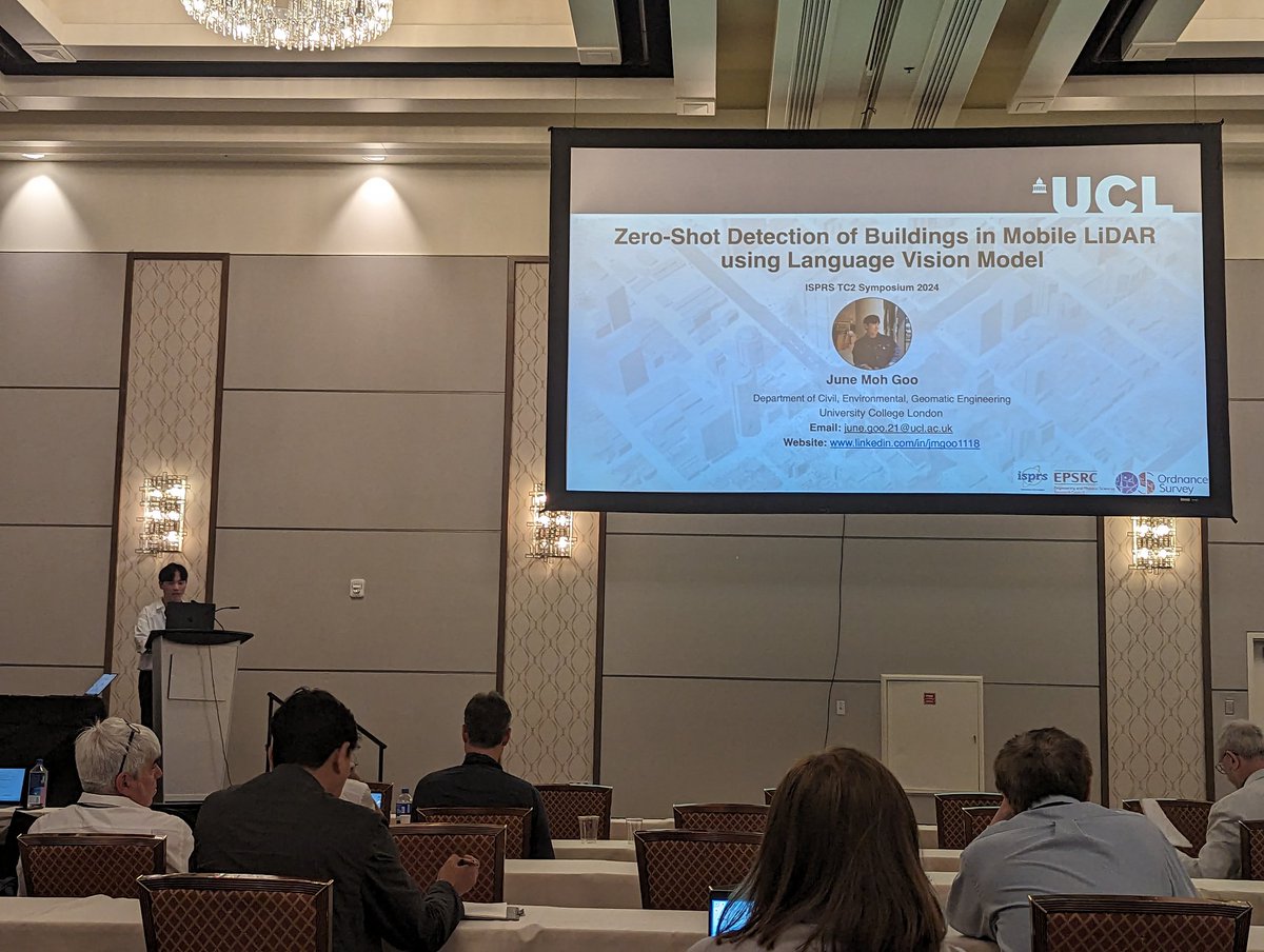 This afternoon June Moh Goo presents his work on Zero-shot detection of buildings in mobile LiDAR at the #ISPRS TC II Symposium in Las Vegas <a href="/CEGE_UCL/">CEGE UCL</a> <a href="/UCLGeomatics/">UCL Geomatics</a>