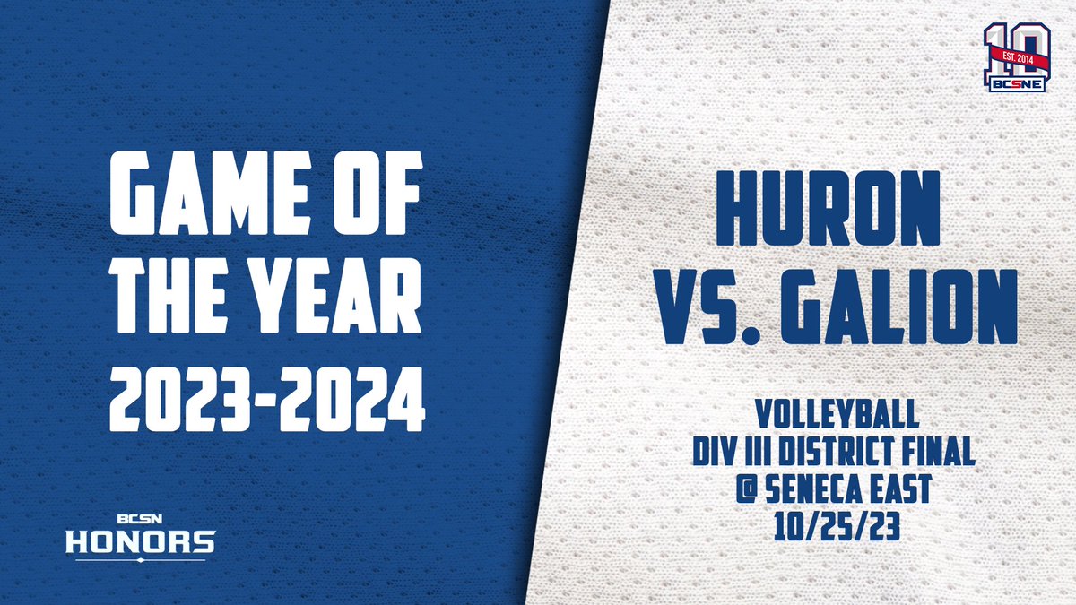Congratulations to Huron Volleyball for winning Game of the Year! #BCSNEHONORS2024 #BCSNE