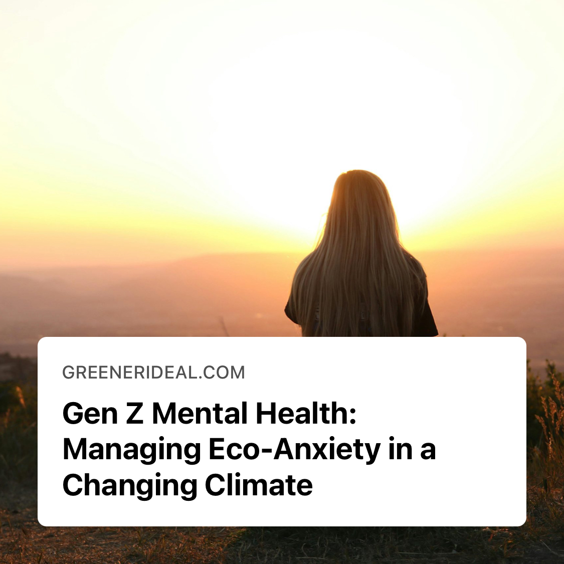 Eco-anxiety is at an all-time high for Gen Z due to constant climate news and environmental injustices. 

Learn how to manage stress and find peace. 🌍💚 greenerideal.com/news/health/ec…

#EcoAnxiety #GenZ #MentalHealth #ClimateChange