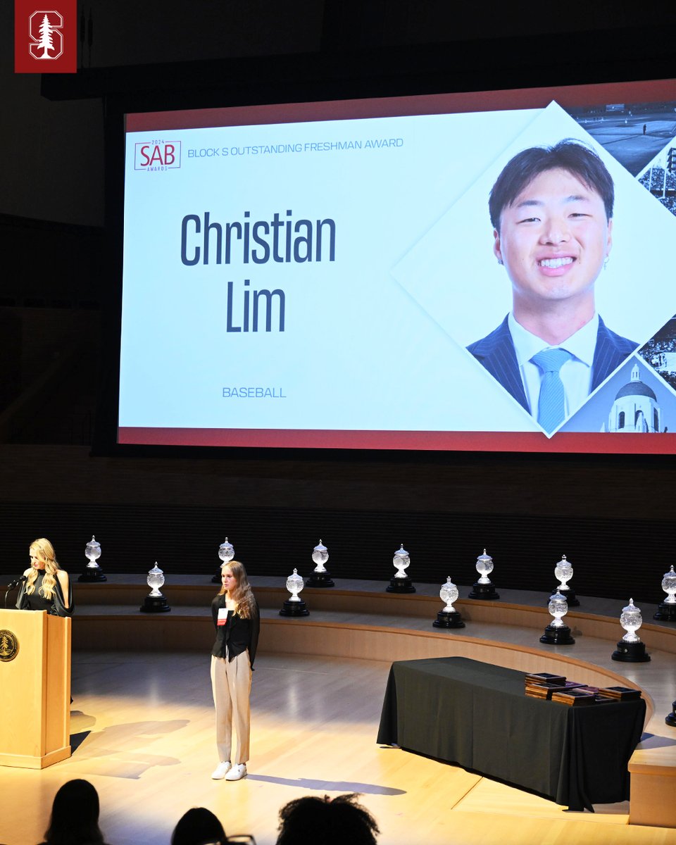 Block S Outstanding Freshman

<a href="/cee25el/">Christian Lim</a> was honored today at the 2024 SAB Awards for his outstanding freshman season on The Farm!

🗞️ » tinyurl.com/2yqxpma4

#GoStanford