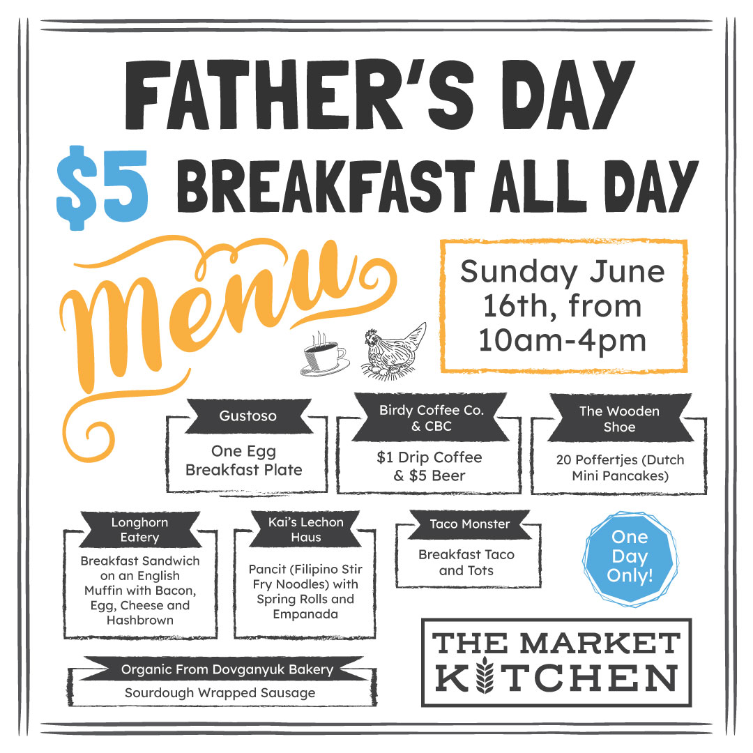 Yep, you read that right!! $5 breakfast! Treat Dad and the whole family this Father's Day with our All Day Breakfast Special for one day only on Sunday (June 16).