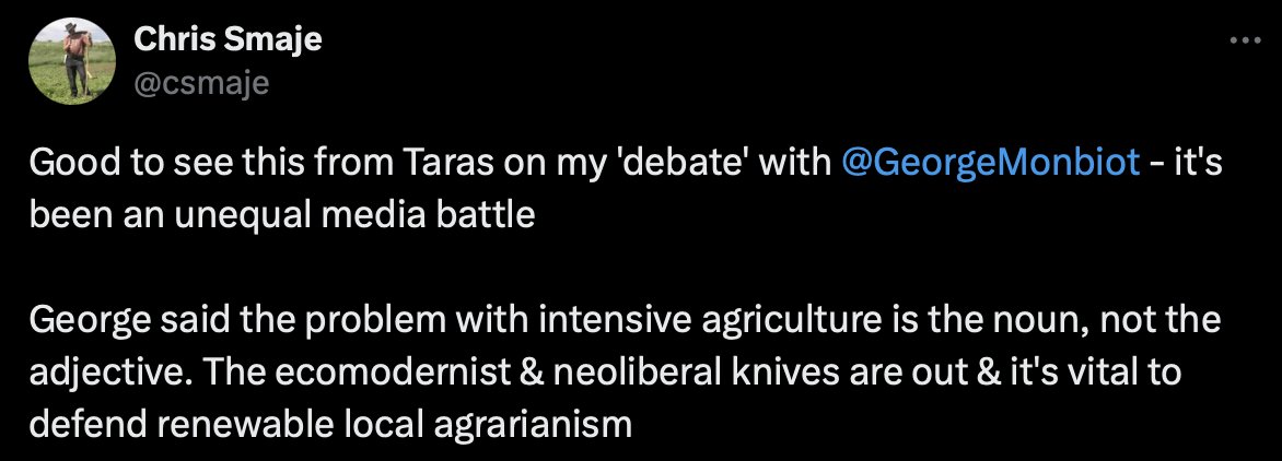 atrembath's tweet image. If you can't decide whether you're an ecomodernist, consider that the degrowthers, climate doomers, and people who think we should all be farmers describe ecomodernism as the opposite of what they believe.