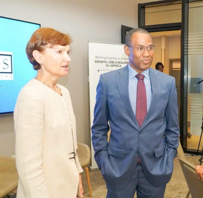 NigelClarkeJa's tweet photo. Yesterday, the MOFPS collaborated with the World Bank in the WB’s Jamaica Country Partnership Framework (“CPF”) Stakeholder Event The ‘24 - ‘27 CPF, which benefited from input from the MOFPS, is constructed around the themes of human capital development, more and higher valued jobs  and reduced vulnerability and enhanced resilience to climatic shocks.