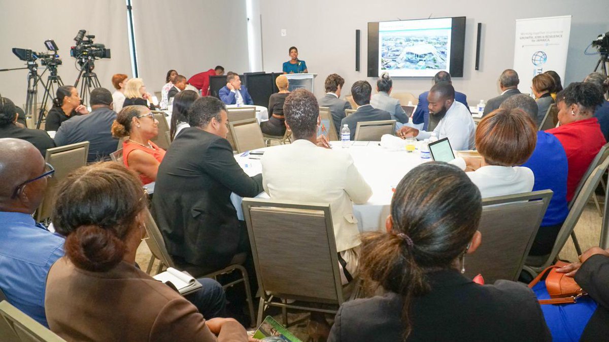 NigelClarkeJa's tweet photo. Yesterday, the MOFPS collaborated with the World Bank in the WB’s Jamaica Country Partnership Framework (“CPF”) Stakeholder Event The ‘24 - ‘27 CPF, which benefited from input from the MOFPS, is constructed around the themes of human capital development, more and higher valued jobs  and reduced vulnerability and enhanced resilience to climatic shocks.
