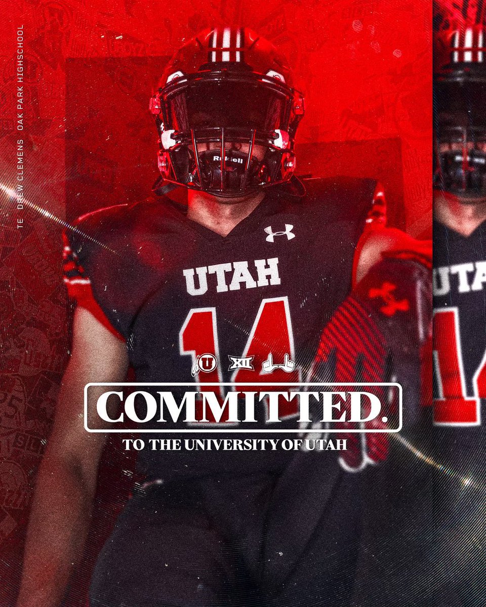 ⭐️⭐️⭐️ TE Drew Clemens <a href="/Drew_Clemens14/">Drew Clemens</a> has committed to the University of Utah! #GoUtes!