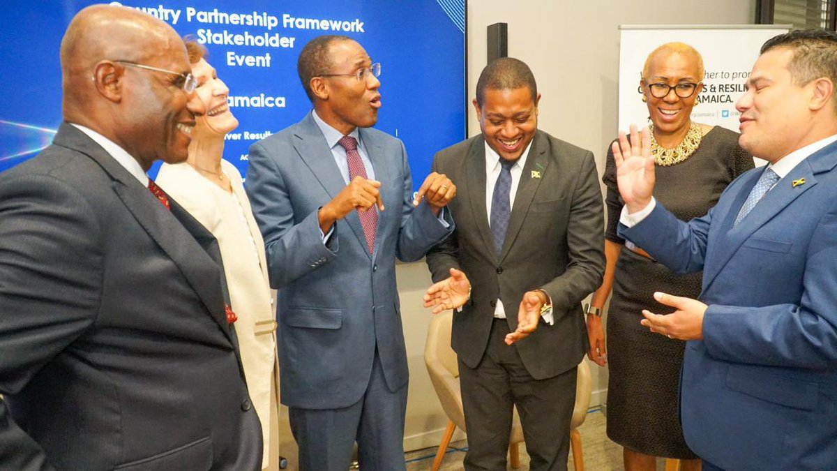 NigelClarkeJa's tweet photo. The GOJ is pursuing projects with the WB that fall within the rubric of the CPF including projects to develop STEM Schools, improve access to quality secondary education, launch unemployment insurance, improve the business environment, strengthening access to finance and improve access to agricultural markets.
