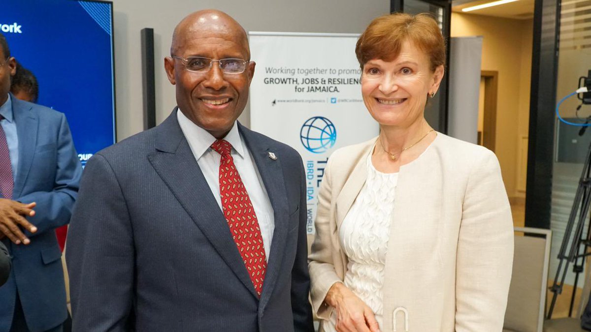 NigelClarkeJa's tweet photo. The GOJ is pursuing projects with the WB that fall within the rubric of the CPF including projects to develop STEM Schools, improve access to quality secondary education, launch unemployment insurance, improve the business environment, strengthening access to finance and improve access to agricultural markets.