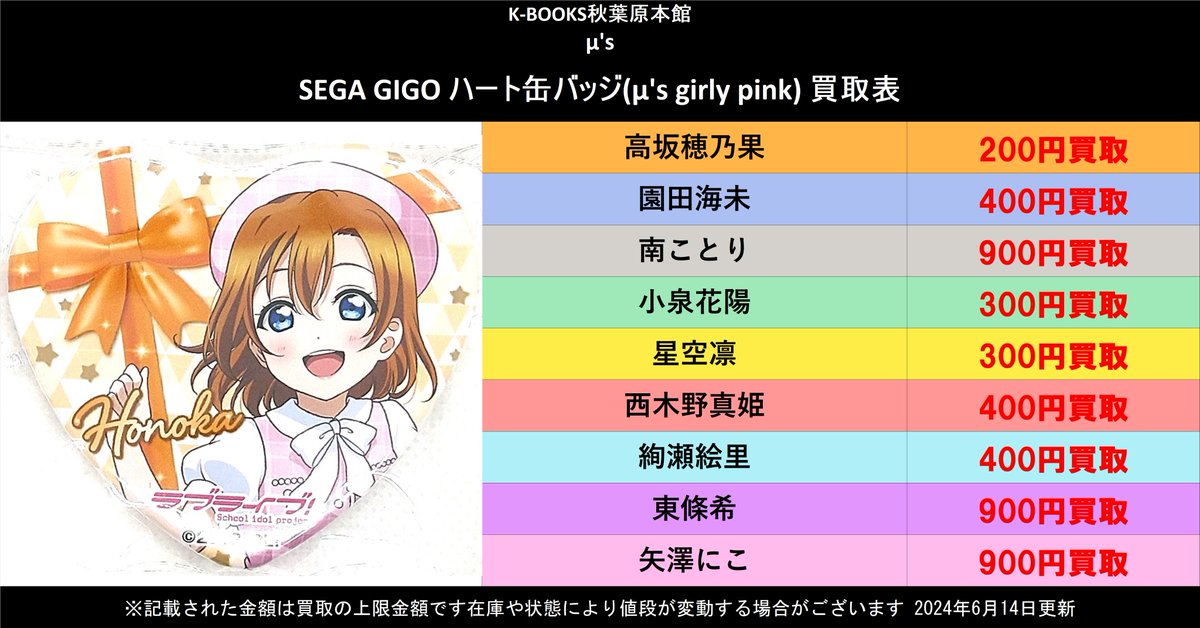 買取情報】 ラブライブ！μ