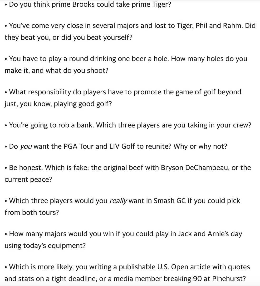jaybusbee's tweet photo. So @BKoepka told @eamonlynch he wants the media to come up with more creative questions. Fair enough. Challenge accepted. 

Full story: https://t.co/Hsh4QhxFNn https://t.co/om2VLZnpe1