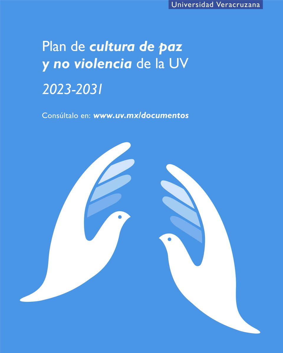 UVeracruzanaMx's tweet photo. Conoce el Plan de cultura de paz y no violencia de la UV 2023- 2031, un esfuerzo por la generación de espacios seguros para todas las personas, en cumplimiento de las funciones universitarias sustantivas y adjetivas. 🕊

🟢🔵Conoce los detalles aquí: https://t.co/rPFebtkw5N https://t.co/AU49jYIuJZ