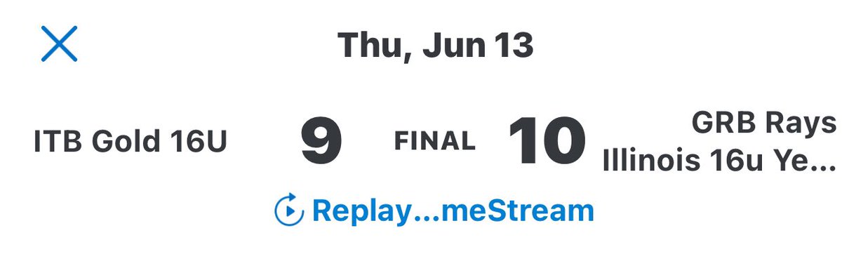 Yellow Team win <a href="/DiamondSportsPr/">Diamond Sports Promotions</a> Northern Illinois Classic

<a href="/logan_thennes/">LOGAN THENNES</a> 3 innings- 0ER - 5Ks
<a href="/PeytonHorowicz/">Peyton Horowicz</a>  2 innings - 1ER - 2Ks

<a href="/diegoherrera_49/">Diego Herrera</a> 1-3 - 💣 - 5RBIs
<a href="/Sonny_MARSS/">Sonny</a>  2-4
Beau Li 2-2 - Triple - 1RBI
<a href="/Jthorn1010_/">Jake Thorstenson</a>  1-3