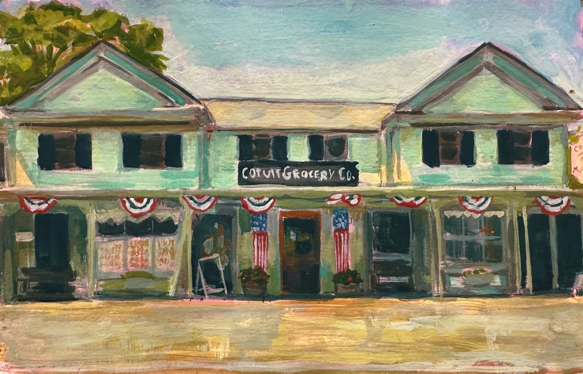 kaibeestudios's tweet photo. Cotuit Market “The Coop” gouache in Moleskine sketchbook https://t.co/nBgMR0xeam
