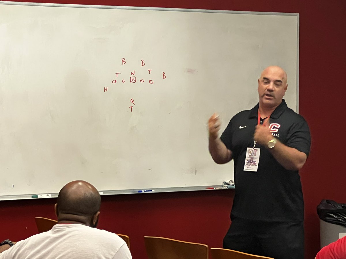 Mick Bonner OL Coach <a href="/Football_Cville/">COATESVILLE FOOTBALL</a> discusssing Line play in the Gap Scheme!!! <a href="/PSFCA_/">PSFCA</a>