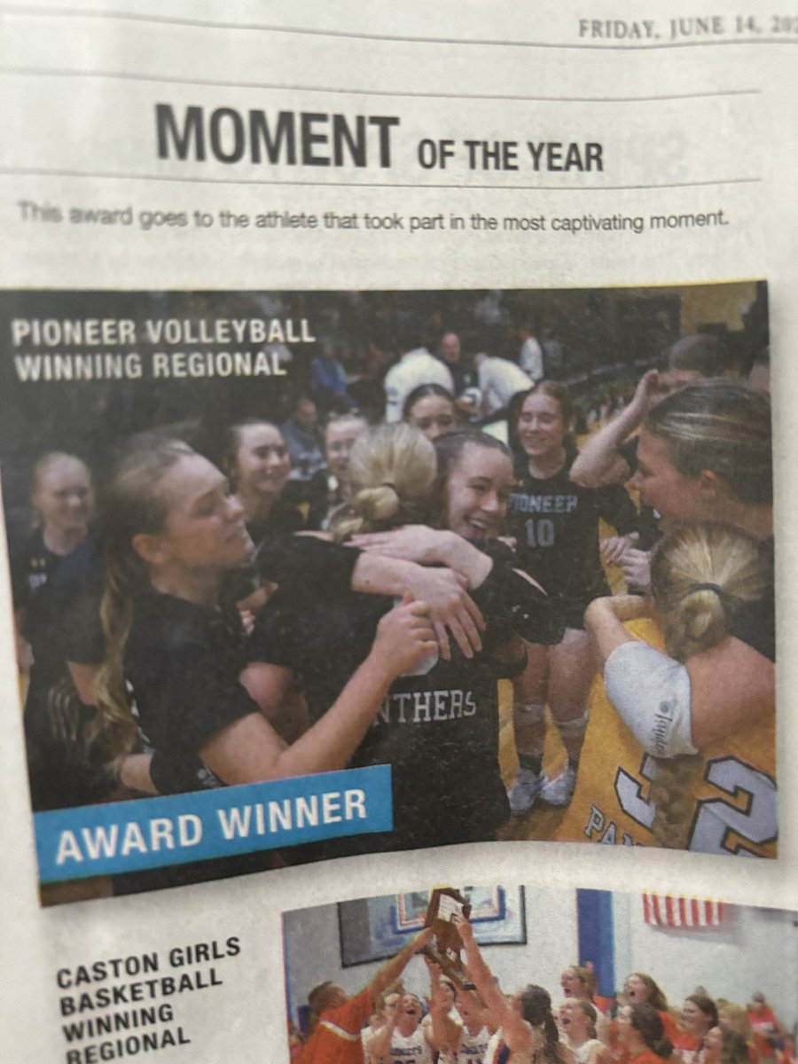 PioneerGirlsVB's tweet photo. Congrats to the Pioneer athletes chosen for the Sports Awards! Special thanks to @PT_Wicker and the Tribune staff! @kenzierogers_ @BorgesBrooklyn @_ericksonb12 Leighton Dodt, Drew Mckaig, and the Lady Pioneer Volleyball team https://t.co/BF7dmByRRT