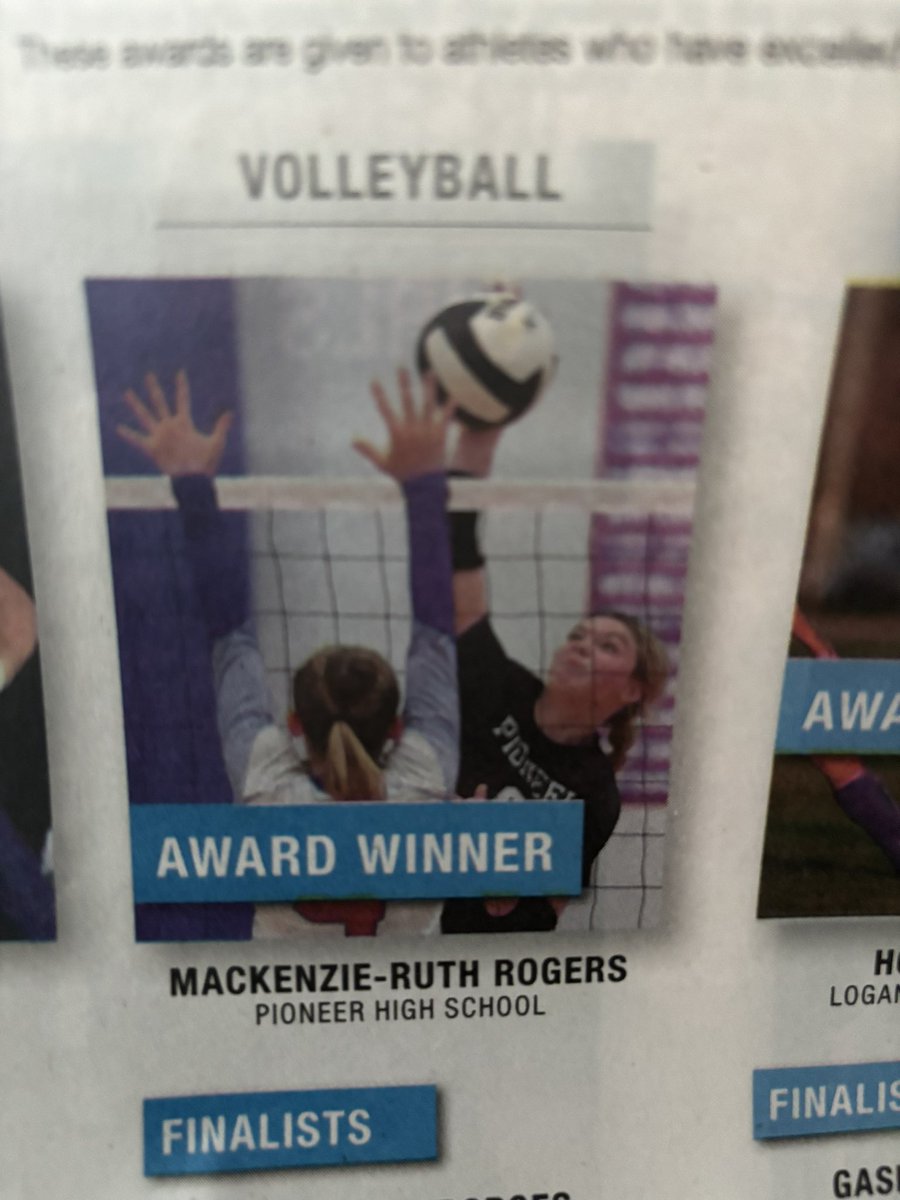 PioneerGirlsVB's tweet photo. Congrats to the Pioneer athletes chosen for the Sports Awards! Special thanks to @PT_Wicker and the Tribune staff! @kenzierogers_ @BorgesBrooklyn @_ericksonb12 Leighton Dodt, Drew Mckaig, and the Lady Pioneer Volleyball team https://t.co/BF7dmByRRT