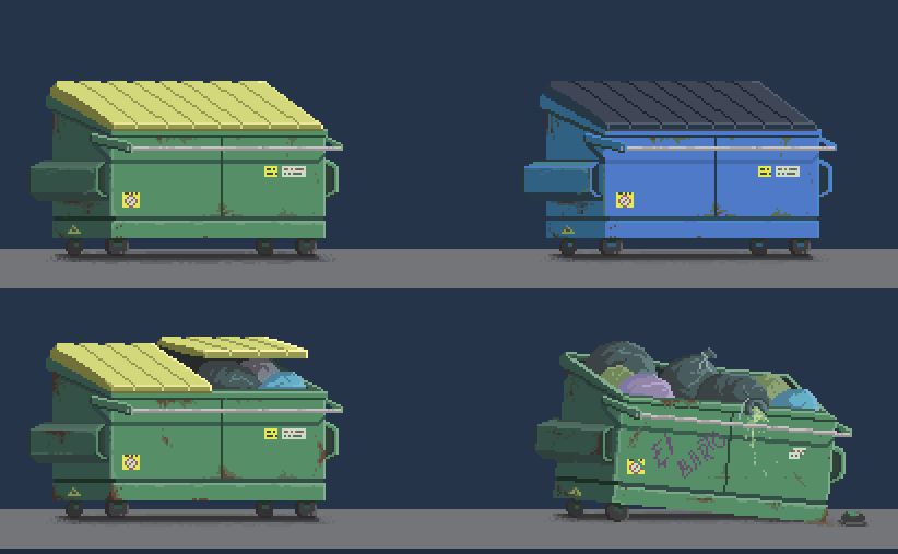 Container Pixel Garbage Repost (I think...) from pixel art trash container I did a year I go. # ...