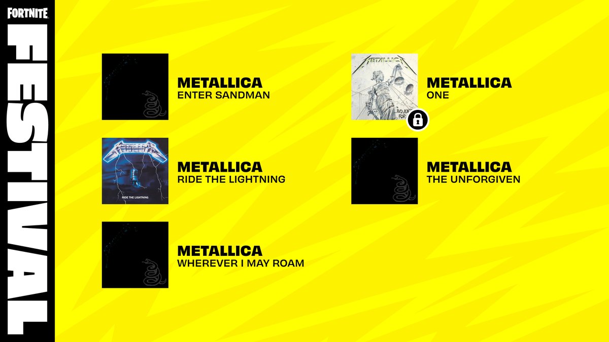 FNFestival's tweet image. Dive into Festival tonight and ride the lighting all the way to victory with these sweet new @Metallica Jam Tracks ⚡