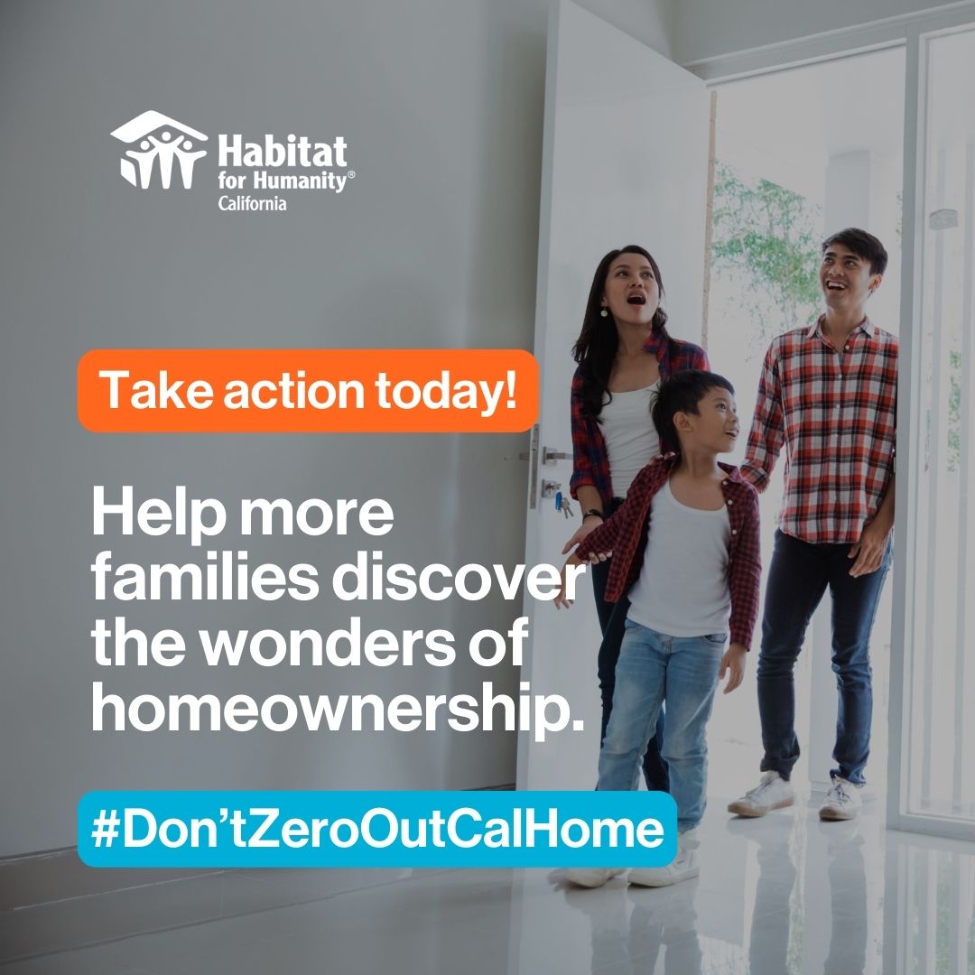 HabitatGSF's tweet photo. Housing advocates! Homeownership should be within reach in CA. Ensure @CAGovernor funds the #CalHome program in the #CABudget, the sole initiative in aiding production of ownership homes in CA. Take action! https://t.co/aQ7qzF4nL9
#SaveCalHome #ProtectHomeownership #DontZeroItOut https://t.co/hRPeZOHDDK