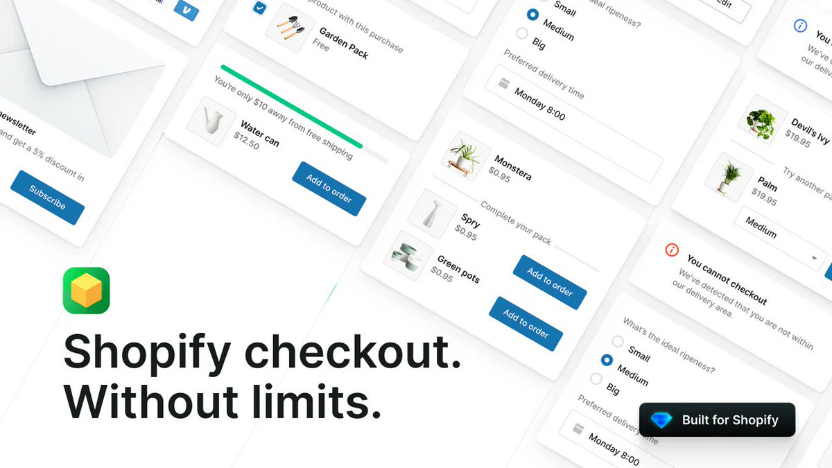 khkesav's tweet photo. Exciting News for #Shopify Plus Merchants!

Checkout Blocks, previously only available with paid plans, now has a FREE plan!

https://t.co/FGrX6o6hxi

Thanks @gilgNYC  and @Shopify 

#Ecommerce #ShopifyApps #CheckoutBlocks https://t.co/A2TymTwt5H