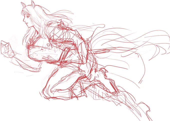 (I drew this at work don't tell my boss)I doodled zenos as an umamusume and also chasing you fastly as horses do 
