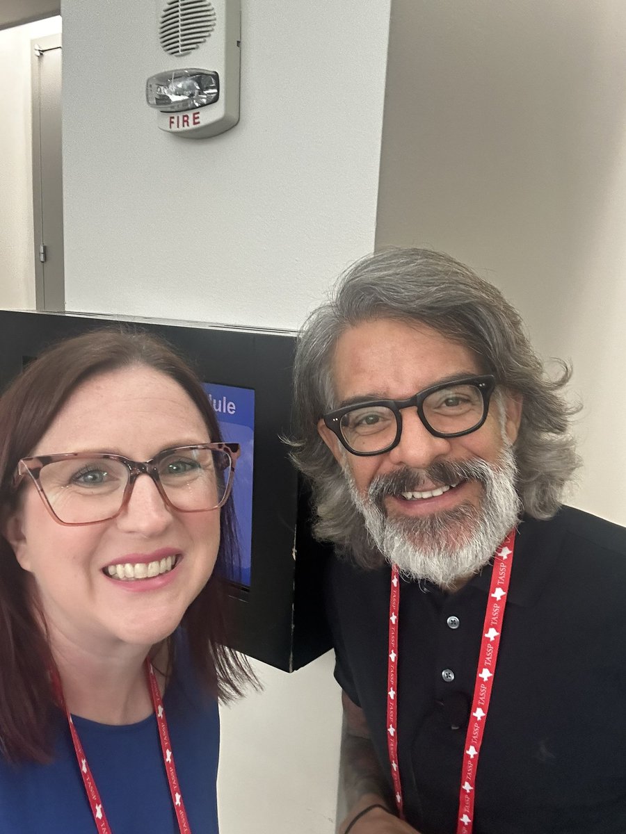 janellewcoleman's tweet photo. Geeked out about psychologically safe schools with @AdamSaenzPhD, decided we need to adopt this kangaroo as the OAC mascot, and got cozy with @Doc_Lowry and @MrsBeekTweets …. Great day! #TASSP2024 #TASSP1 https://t.co/chGNopRK1R