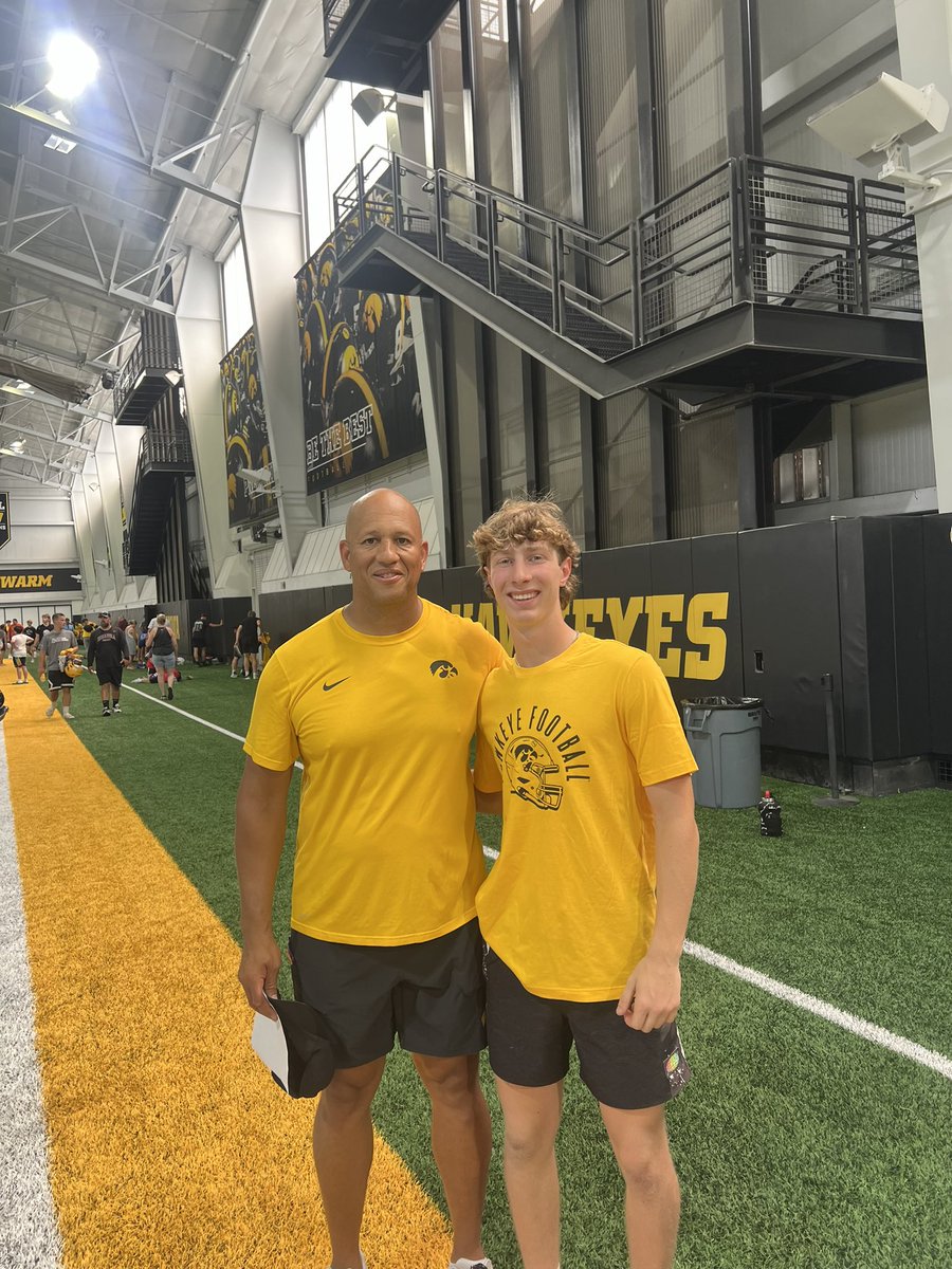 Thanks to <a href="/LeVarWoods/">LeVar Woods</a> for running a great camp at <a href="/TheIowaHawkeyes/">The Iowa Hawkeyes</a> ! I Had a great day, finishing in the top eight in the field goal competition! And having some really solid kick offs. 
<a href="/HawkeyeFootball/">Hawkeye Football</a> <a href="/DeepDishFB/">DEEP DISH FOOTBALL</a> <a href="/ApgarJadon/">Jadon Apgar</a> <a href="/Specialists247/">The Specialist’s</a> @PHS_Football <a href="/EDGYTIM/">Timothy “EDGYTIM” OHalloran</a>