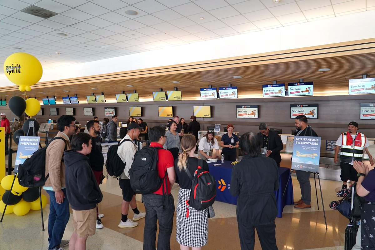 FlySJC's tweet image. CONGRATS to Jill for winning the #Spiritaneous Sweepstakes! She entered to win at 1:30, had her name pulled at 2 and will be landed in LA by the time you're reading this ✈️

Thank you to everyone who participated! Stay tuned for more fun at SJC ❤️

@spiritairlines #flysanjose
