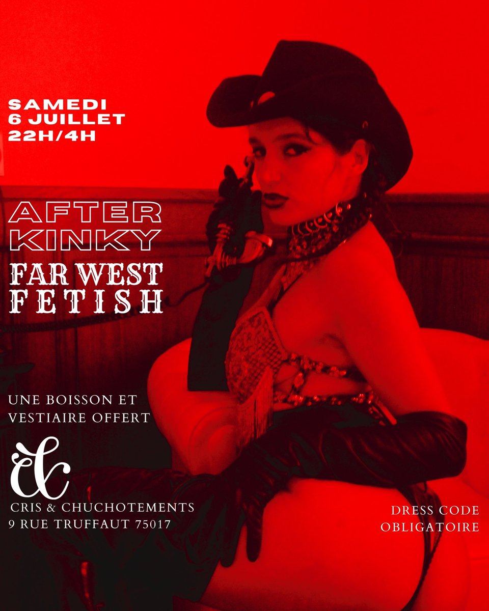 Far West Fetish
En juillet à cris &amp; chuchotements vous êtes transporté au far west. 
Un fantasme éveillé peuplé de cow-boy et d'étalons sauvages. Juillet sera chaud, mais chez nous il sera ardent comme un coup de fouet...