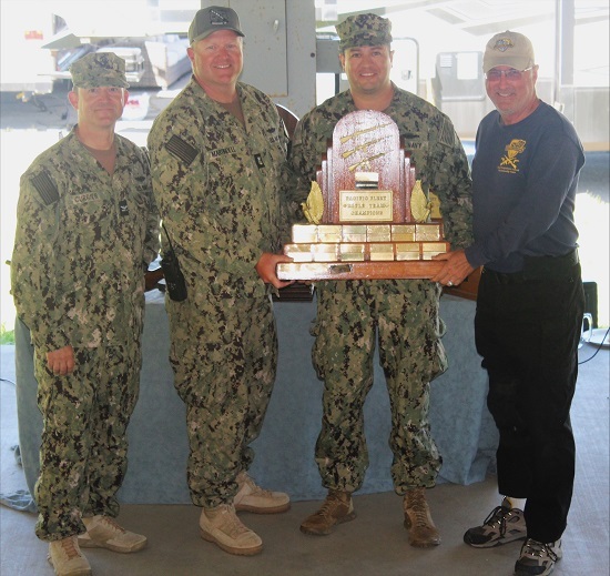 NPS_Monterey's tweet photo. Bullseye! Congratulations to the NPS Marksmanship Team, which earned first place in both pistol and rifle team match competition as part of the annual All-Navy West Rifle and Pistol Competition at Marine Corps Base Camp Pendleton, Calif. https://t.co/NHLIZv5zDo