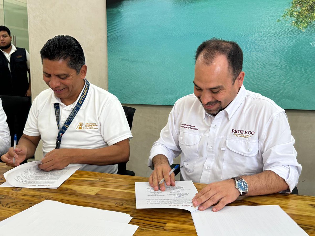 Profeco's tweet photo. 🔴 Instalamos módulo permanente  en el Aeropuerto Internacional de Tulum “Felipe Carrillo Puerto”@AeropuertoTulum, con el fin de dar servicio y atención a las y los viajeros ante situaciones que vulneren sus derechos de consumidor.

Con esta apertura, ya contamos con cinco centros de atención en terminales aéreas dentro del país.

Conoce tus derechos al viajar en avión. 

✈️ https://t.co/PTQ55wAVMW

🔗https://t.co/p1kApTmuwT