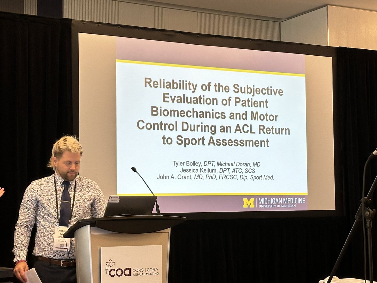UM MedSport (@um_medsport) on Twitter photo Two of our MedSport PTs, Jess Kellum and Tyler Bolley, and MDs Michael Doran and <a href="/JohnAGrant3/">John A. Grant, MD, PhD, FRCSC</a> presented at the <a href="/CdnOrthoAssoc/">Canadian Orthopaedic Association</a> annual meeting this week! Great work by all for advancing our patient outcomes and clinical knowledge on ACL injury return to play! Two of our MedSport PTs, Jess Kellum and Tyler Bolley, and MDs Michael Doran and <a href="/JohnAGrant3/">John A. Grant, MD, PhD, FRCSC</a> presented at the <a href="/CdnOrthoAssoc/">Canadian Orthopaedic Association</a> annual meeting this week! Great work by all for advancing our patient outcomes and clinical knowledge on ACL injury return to play!
