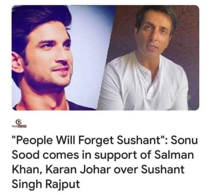 MeenuSushant's tweet photo. You Donkey Monkey @SonuSood You Don't Have Any Right To Say Sushant's Name If You Can't Stand For Sushant's Justice!

Go And Support Chulman Khan 🐷 &amp; Karan Joker 💩. Bye !

#SushantSinghRajput
#BoycottBollywood
4years Of Injustice To Sushant https://t.co/dam0bgAlLX