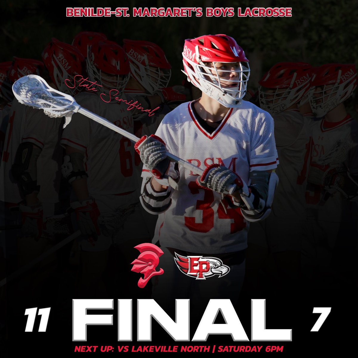 Red Knights advance to the State Championship Saturday at 6pm!