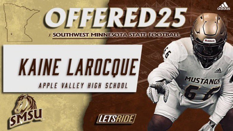 Kaine (@kaine_larocque) on Twitter photo After a great camp and conversation with <a href="/CoachB_U/">Brady Underwood</a> I am grateful to say that I have received an offer from <a href="/SMSUfootball/">SMSU Football</a> 🟤🟡‼️ <a href="/CoachPFBE/">Coach _P</a> <a href="/Veesonie4/">Varmah Sonie</a> <a href="/applevalleyFB/">AV Football</a> After a great camp and conversation with <a href="/CoachB_U/">Brady Underwood</a> I am grateful to say that I have received an offer from <a href="/SMSUfootball/">SMSU Football</a> 🟤🟡‼️ <a href="/CoachPFBE/">Coach _P</a> <a href="/Veesonie4/">Varmah Sonie</a> <a href="/applevalleyFB/">AV Football</a>