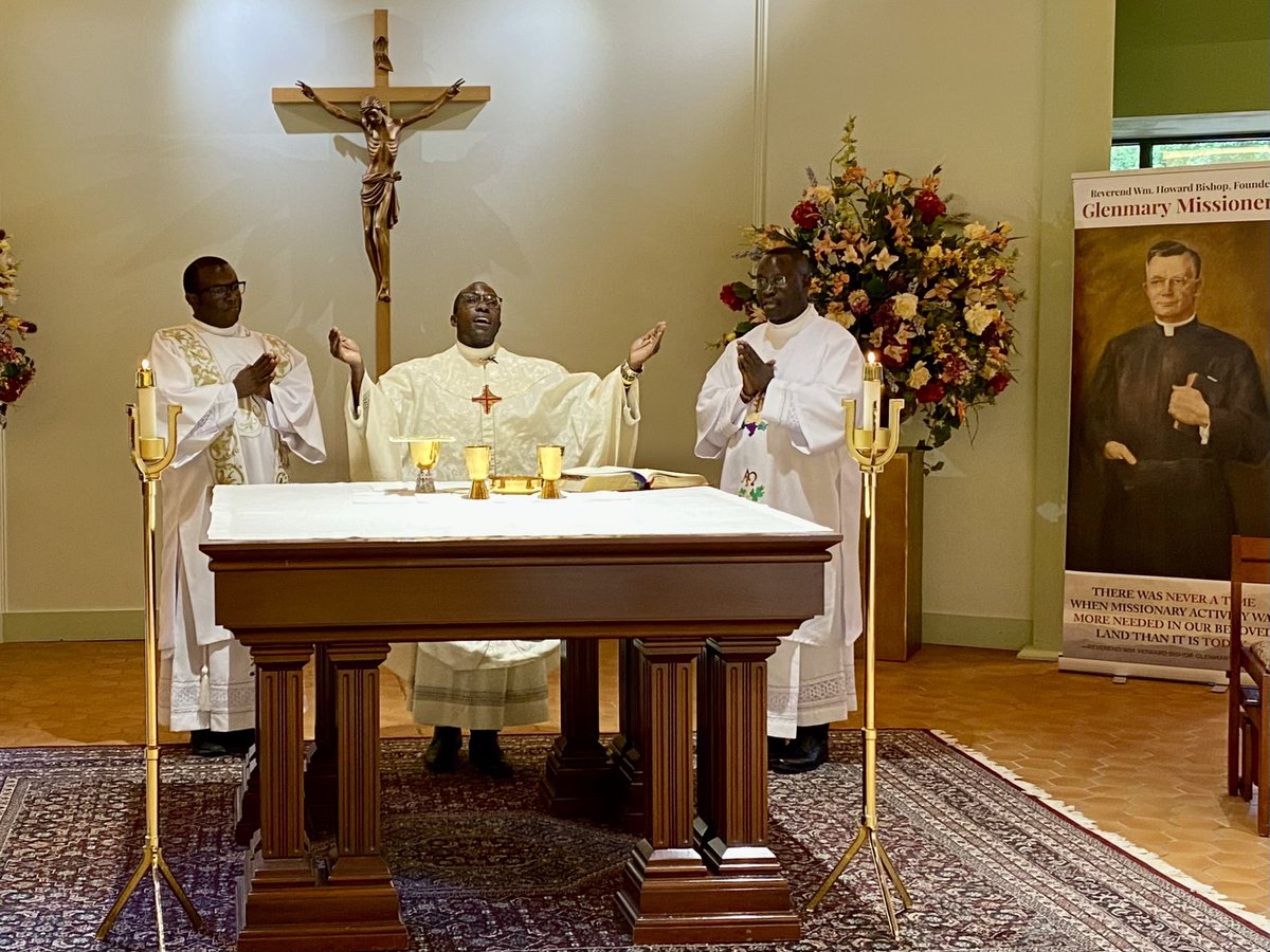 hermanodavid's tweet photo. Glenmary Fr. Kenn Wandera celebrates the mass with the assistance of Glenmary’s newest deacons, Dcn.  Joseph and Dcn. Cavine. https://t.co/F3ogu1B1P3
