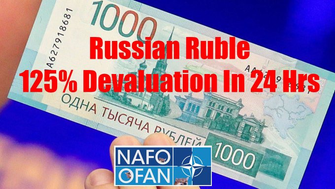 om_gugarwal's tweet photo. Russia loses access to markets and its currency loses value almost every second!
Even BRICS countries deny trades in Rubel.
Meanwhile interest of blocked Russian Money in the west is sent to 🇺🇦!
#RussianBank
#RussianBankCollapse https://t.co/VXScO1S6QH