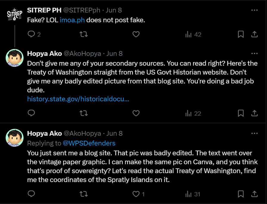 AkoHopya's tweet photo. @SITREPph @edcelibarra Rightfully so. You can't call yourselves WPS Defenders anymore when you can't even reply back to me. How much is the BBM govt paying you? I can do a better job defending the WPS. Where can I apply? https://t.co/MOpMvdBZh8