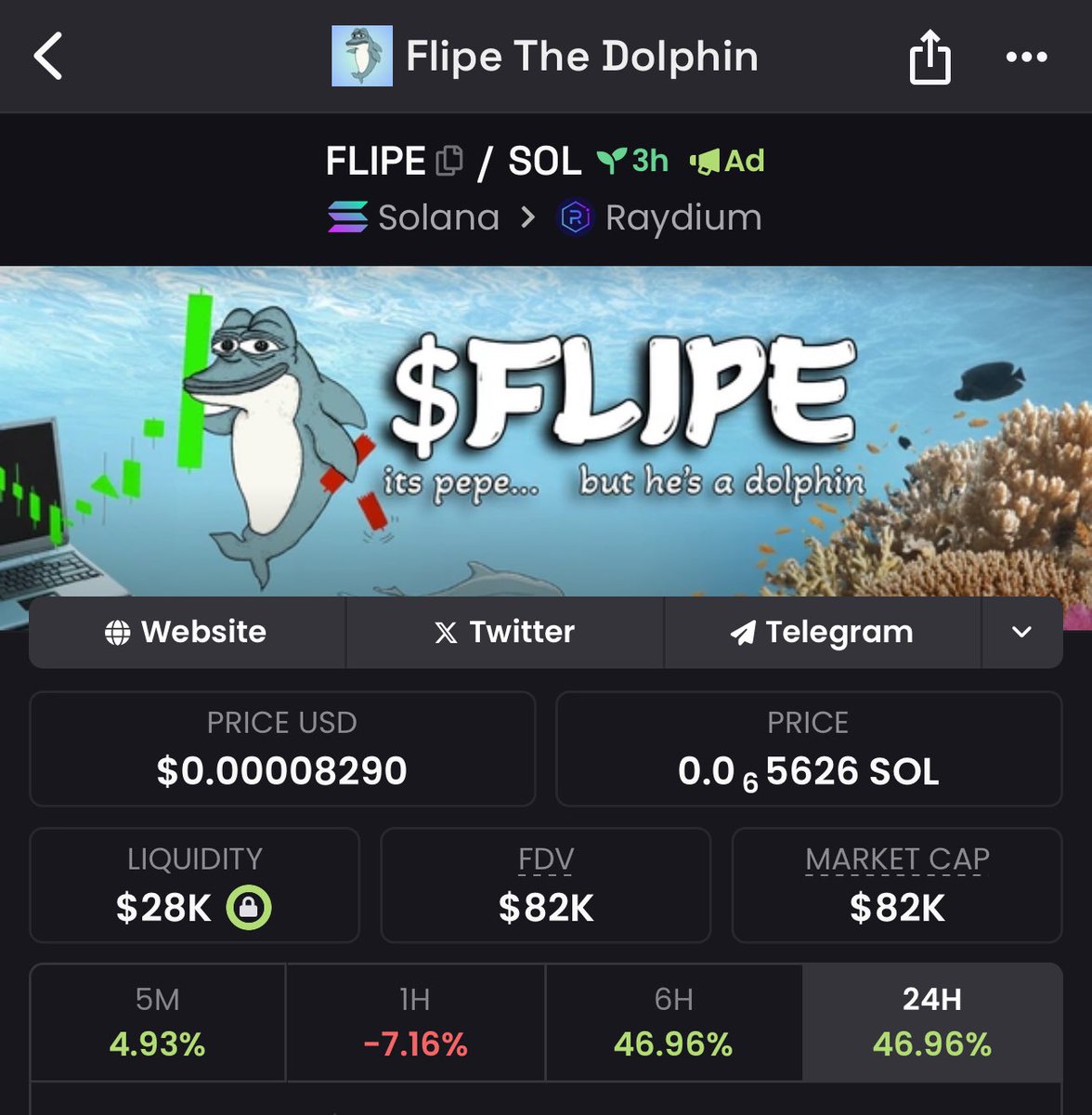 matthewjgl's tweet photo. Don’t fade on this multi million dollar meme coin
$FLIPE 💎🐬 https://t.co/XAhgCfkv9l