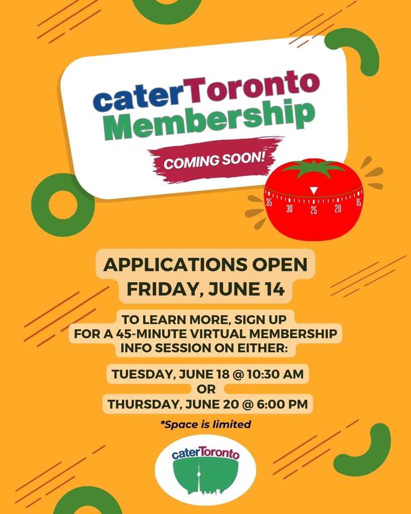 catertoronto's tweet photo. We’re re-launching our membership network tomorrow!! 
Check the website or IG to find out more and sign-up for an info session.
Apply AND tell your pals in and around the business of food. Together we’ll learn and grow #DiverseDignifiedDelicious 😋 https://t.co/xQFypZVOzH