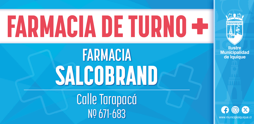 IquiqueDeTodos's tweet photo. ⚕ FARMACIA DE TURNO EN #Iquique

Vigente HOY JUEVES 13 DE JUNIO DE 2024 desde las 21:00 HRS y hasta las 8:59 AM del VIERNES 14 DE JUNIO...

#ProtégeteIquique https://t.co/QbmUPN8Tbh