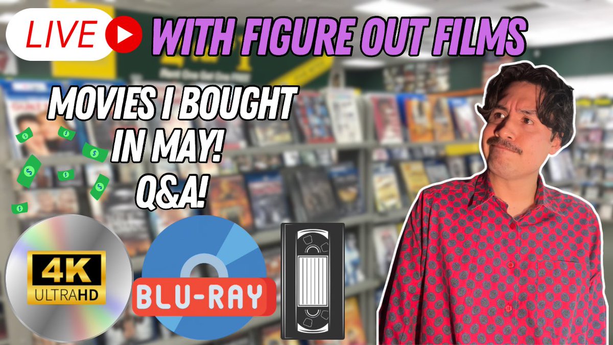 If you’re itching to talk movies, or just wanna see what I snagged in May, join the livestream at 8pm CST! 
Link: youtube.com/live/tYNyIzNK4…