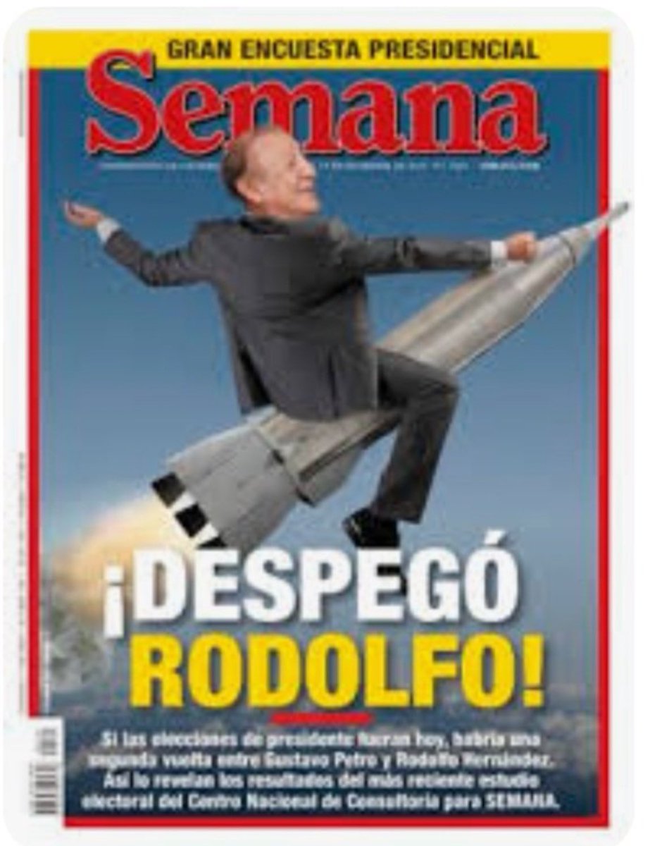 juanda158392211's tweet photo. No olvidemos las portadas en Semana de Rodolfo Hernández, además de Vicky diciendo que estaba apunto de ser presidente, el favoritismo de ella era obvio.

Por último, no soy un exterminador. https://t.co/HGDtBPVtwu