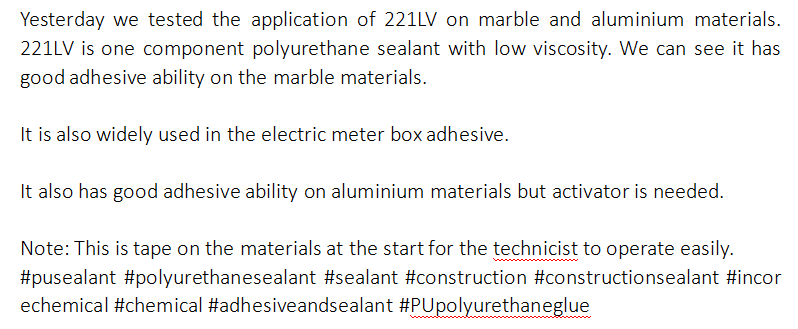 vivianincore's tweet image. #pusealant #polyurethanesealant #sealant #construction #constructionsealant #incorechemical #chemical #adhesiveandsealant #PUpolyurethaneglue