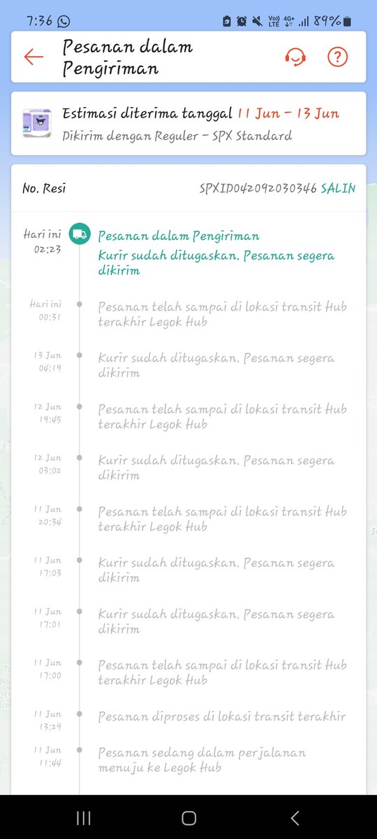 listaneviliani's tweet photo. @ShopeeID min tolong dibantu pesananku sudah 4 hari nyangkut di legok, padahal sudah dekat rumah https://t.co/vocXN37gO9
