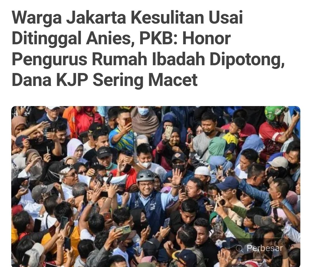 Warga Jakarta Kesulitan Usai Ditinggal Anies, PKB: Honor Pengurus Rumah Ibadah Dipotong, Dana KJP Sering Macet

abwnews.co/warga-jakarta-…