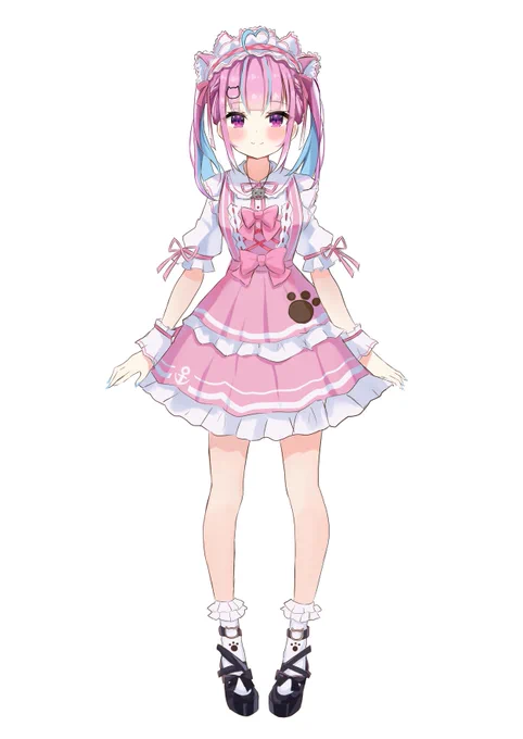 ゴスロリ風猫耳メイドさん! #湊あくあ新衣装予想 