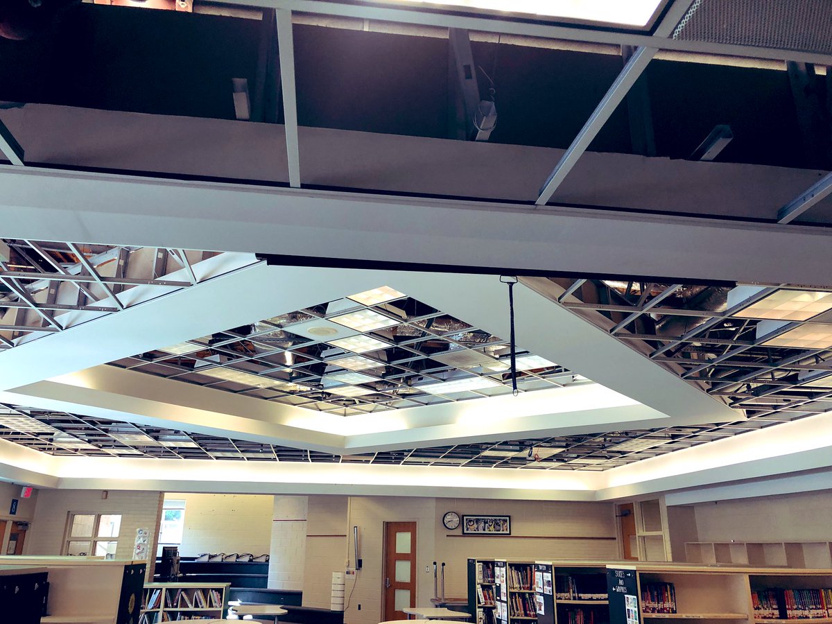 BarcroftEagles (@barcrofteagles) on Twitter photo When the library blows its top… The <a href="/BarcroftEagles/">BarcroftEagles</a> library is getting new ceiling tiles this summer. For now, the space is looking like a hip restaurant with an industrial design. <a href="/APSLibrarians/">APS Library Services</a> <a href="/BiBaChat/">Bilingual Barcroft</a> <a href="/DrGabyRivas/">Dr. Gabriela “Gaby” Rivas</a> When the library blows its top… The <a href="/BarcroftEagles/">BarcroftEagles</a> library is getting new ceiling tiles this summer. For now, the space is looking like a hip restaurant with an industrial design. <a href="/APSLibrarians/">APS Library Services</a> <a href="/BiBaChat/">Bilingual Barcroft</a> <a href="/DrGabyRivas/">Dr. Gabriela “Gaby” Rivas</a>